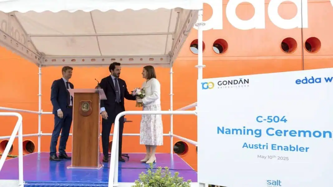 Edda Wind Christens New CSOV Austri Enabler at Gondan Shipyard