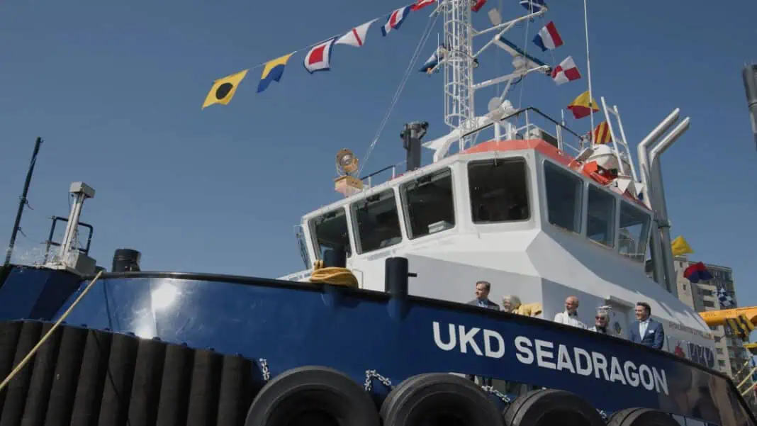 UK Dredging (UKD), a division of Associated British Ports, celebrated the official naming ceremony of its new Damen Shoalbuster 2711 Water Injection Dredger, the UKD Seadragon. The vessel represents a significant upgrade to the UK’s Dredging capacity, combining advanced technology with environmental efficiency to maintain vital shipping channels.