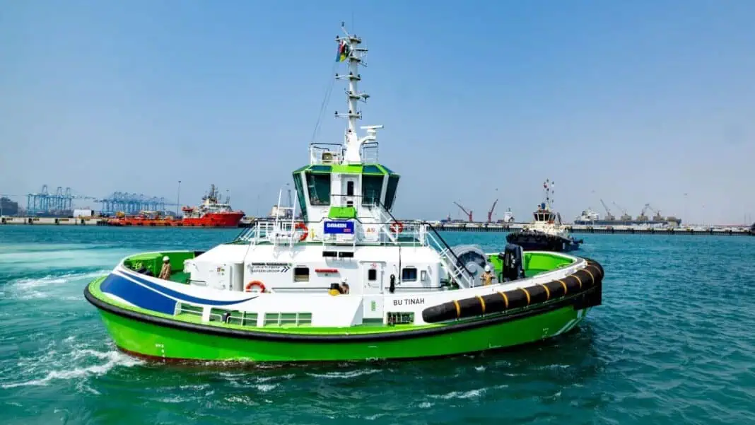 Damen Shipyards Group and Noatum Maritime, part of AD Ports Group’s Maritime & Shipping Cluster, have agreed on the delivery of a second, fully electric Damen RSD-E Tug 2513. The agreement was signed by Captain Ammar Mubarak Al Shaiba, CEO of AD Ports Group’s Maritime & Shipping Cluster and Damen Shipyards Group CEO, Arnout Damen.