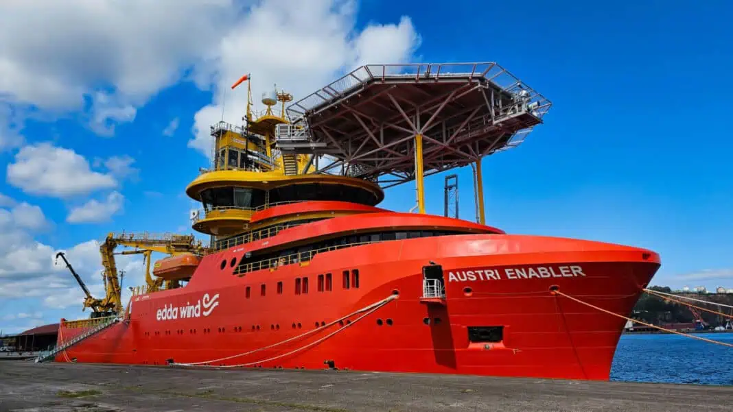 Edda Wind, a leading provider of purpose-built service vessels for offshore wind, has officially taken delivery of the new Commissioning Service Operation Vessel (CSOV) Austri Enabler from Gondan Shipbuilders in Spain.