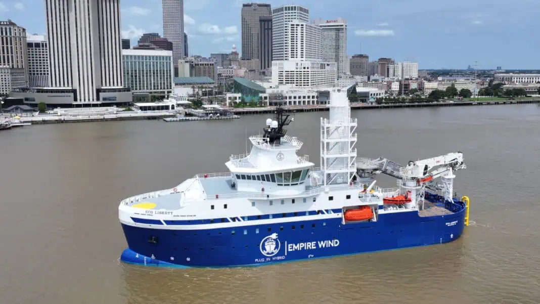 Marking a significant milestone in American offshore wind development and maritime manufacturing, Equinor, the developer of the Empire Wind 1 project and Edison Chouest Offshore officially christened the Service Operations Vessel ECO Liberty during a ceremony on June 28 along the Mississippi River at the Port of New Orleans.