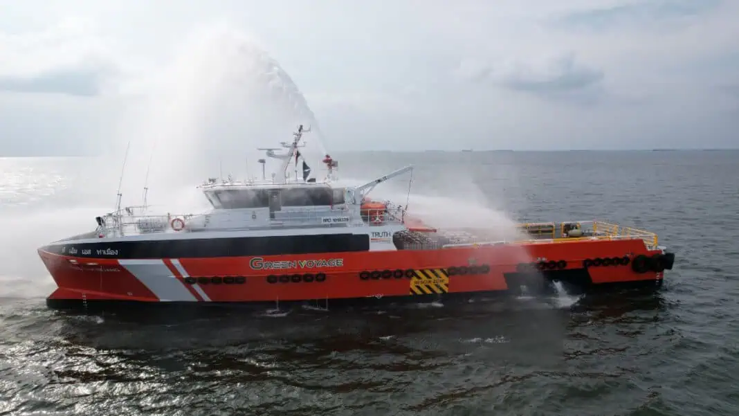 Strategic Marine, a leading global shipbuilder, has successfully delivered the TMS Tah Muang, a 42-metre Generation 4 Fast Crew Boat (FCB), to Truth Maritime Services (TMS), a subsidiary of Prima Marine Group. This marks the fourth vessel delivered to TMS since 2024, following the TMS Ranod, TMS Raman, and TMS Chana, reinforcing the strong partnership between the two companies.