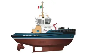 Sanmar has signed a new contract with Ultratug Colombia to build one of its best-selling Boğaçay Series tugboats. Based on the exclusive-to-Sanmar RAmparts 2400SX-MKII design from Canadian naval architects Robert Allan Ltd, the Colombia-bound tug will have an overall length of 24.4m, least moulded depth of 4.5m and navigational draft of 5.45m. The tug’s green credentials will include two IMO Tier III compliant Caterpillar CAT 3516E main engines, each producing a minimum of 2,200 kW at 1,600 rev/min to achieve a bollard pull over the stern of 75 tons and a free running speed of approximately 12.5 knots.