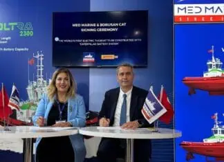 MED MARINE embarks on the construction of VoltRA—the first fully electric tugboat powered by Caterpillar’s advanced Lithium Iron Phosphate (LFP) battery system. This groundbreaking collaboration was further solidified with the signing of a Letter of Intent (LOI) between MED MARINE and Borusan Cat on June 3rd, during the Nor-Shipping 2025 exhibition in Oslo, marking a shared commitment to shaping the future of sustainable maritime solutions.