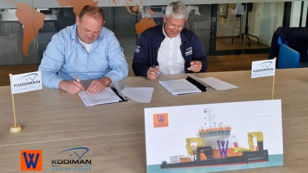 Van Wijngaarden Marine Services and Kooiman Marine Group today announced the signing of a Letter of Intent (LOI) for the design and construction of a cutting-edge DP2 Multi-Purpose Vessel (MPV 4716). This agreement marks a significant milestone in advancing sustainable and versatile maritime operations.