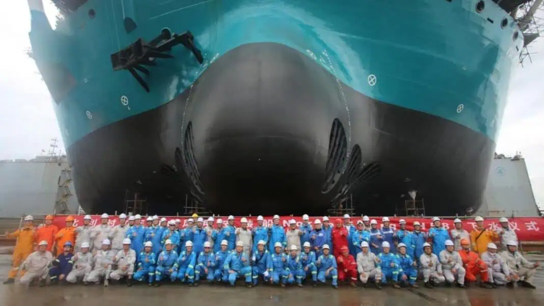 This week, DEME celebrated the successful launch of its second wind turbine installation vessel (WTIV), Norse Energi, at the Yantai CIMC Raffles Offshore Ltd. This marks a major step forward as the vessel enters its final construction phase.