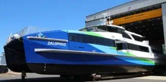 Mavrik Marine, Inc. has announced that Zalophus, the fourth ferry in its innovative Dorado Class series, exited the shed yesterday and is now being readied for launch at the Port of Skagit in La Conner, Washington. Following the successful builds of the Dorado, Delphinus, and Karl for San Francisco Bay Ferry Zalophus is the latest testament to Mavrik Marine’s commitment to delivering high-performance vessels tailored for passenger and commuter services. The vessel is expected to enter service in San Francisco in late August.