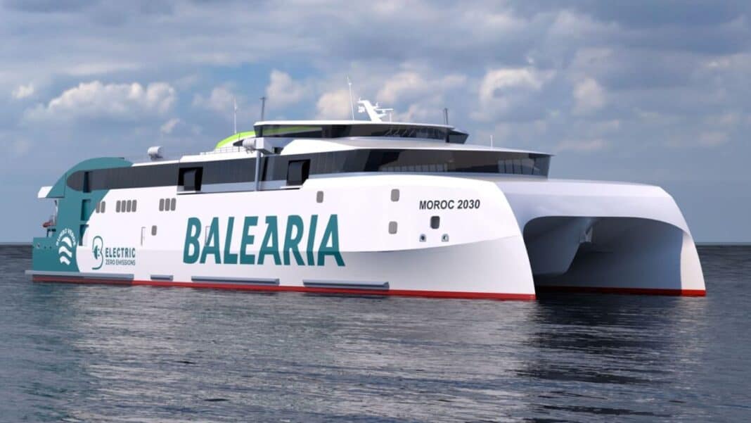 Spanish shipping leader Baleària has commissioned two revolutionary 100% electric, zero-emission ro-pax fast ferries from Astilleros Armon’s Gijón shipyard, designed by Incat Crowther. Named ESPAÑA 2030 and MAROC 2030, these vessels will establish the first green maritime corridor between Europe and Africa, linking Tarifa (Spain) and Tangier (Morocco) with cutting-edge sustainable technology.