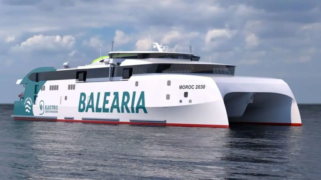 Spanish shipping leader Baleària has commissioned two revolutionary 100% electric, zero-emission ro-pax fast ferries from Astilleros Armon’s Gijón shipyard, designed by Incat Crowther. Named ESPAÑA 2030 and MAROC 2030, these vessels will establish the first green maritime corridor between Europe and Africa, linking Tarifa (Spain) and Tangier (Morocco) with cutting-edge sustainable technology.