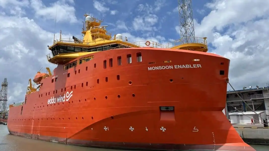 Edda Wind, a leading provider of offshore wind service vessels, today announced the delivery of the Monsoon Enabler, a state-of-the-art Commissioning Service Operation Vessel (CSOV), from Vard Vung Tau shipyard in Vietnam. The vessel will immediately begin operations in Taiwan under a fixed-term contract running through the end of 2025.