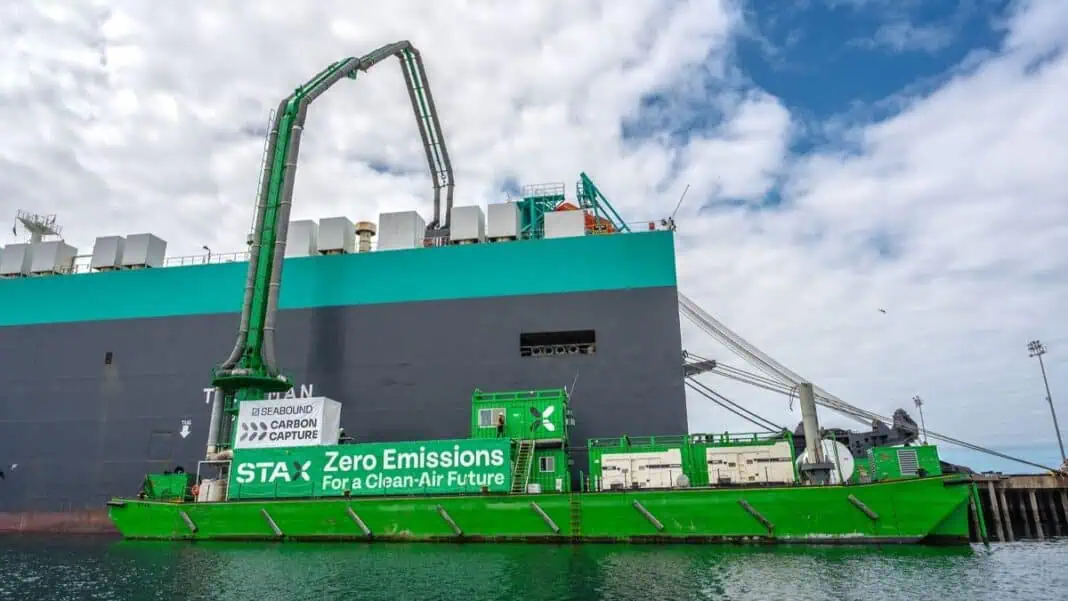 STAX Engineering, a pioneer in maritime emissions capture and control technology, is building momentum in the UK market as part of a consortium that has secured £1.1 million (US$1.5 million) in government funding for its first major European project. The grant was awarded through the UK Department for Transport’s sixth round of the Clean Maritime Demonstration Competition (CMDC6). The winning project, named “PortZero”, is led by carbon capture startup Seabound and includes STAX Engineering, Associated British Ports (ABP), and Lomar Shipping.