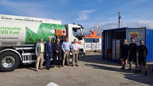 Falmouth Harbour is now among the Harbours and Port Authorities in the UK to adopt renewable hydrotreated vegetable oil (HVO) fuel for its workboat fleet, significantly reducing carbon emissions. A new £50,000, 6,500-litre HVO refuelling facility has been installed at the Harbour’s Marine Hub, with 50% match-funding from Cornwall Council’s Growth Hub Grants Programme