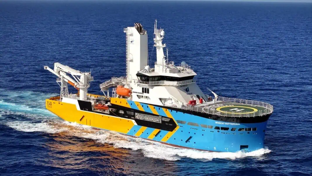 Windcat officially presents Windcat Rotterdam, the first of six vessels in its new CSOV Elevation Series, constructed at Ha Long Shipyard in Vietnam and developed in collaboration with Damen Shipyards Group, Windcat and CMB.TECH. The vessel can accommodate up to 120 people and sets new standards in comfort, performance and decarbonisation. This vessel delivery marks a major milestone in the expansion of Windcat’s offshore service capabilities.