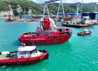 Türkiye’s leading shipbuilder and tug operator, MED MARINE, proudly announces the successful launch of its latest RAmparts 2300-W series tugboat, completed at Ereğli Shipyard on 19 September 2025.