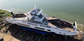 Damen announce the successful launch of the latest Island Class hybrid-electric ferry for Canada’s BC Ferries. The ceremony took place on August 27th at Damen Shipyards Galati.