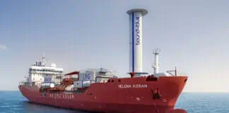 In a landmark agreement, BW Epic Kosan (BWEK), a world leader in LPG, petrochemicals, and specialty gas transportation, has signed a contract with Spanish wind propulsion pioneer bound4blue for the installation of a 24-meter tall eSAIL® suction sail on the 2007-built LPG carrier Helena Kosan.