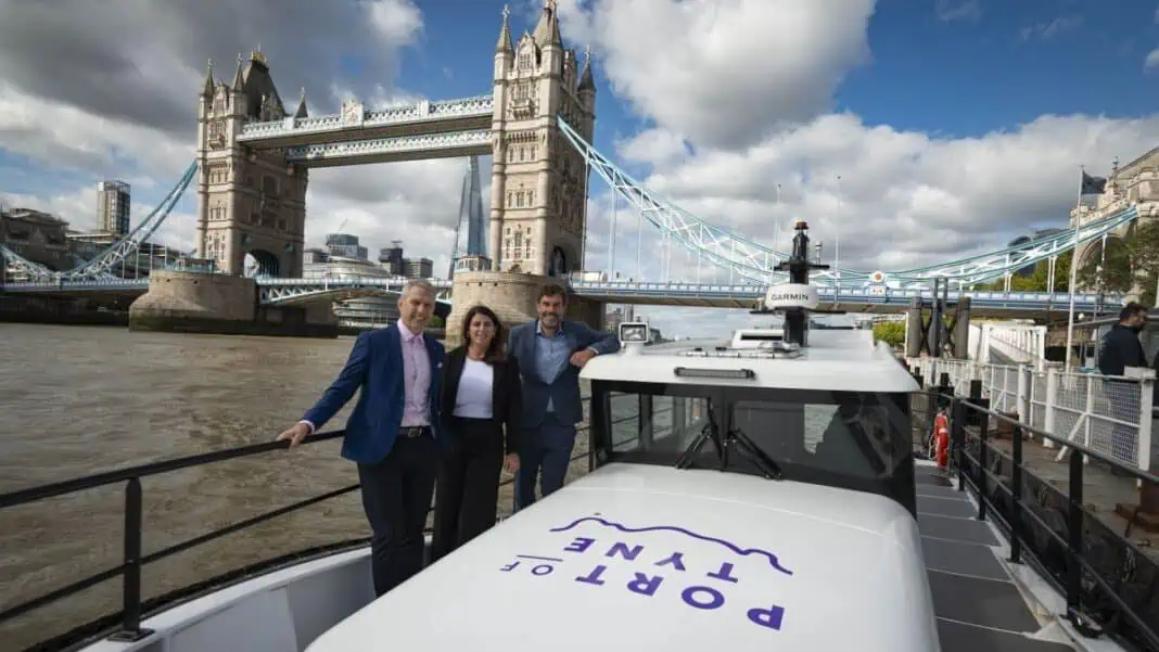Port of Tyne and Artemis Technologies showcase electric foiling technology on the River Thames, ahead of delivery to the Tyne