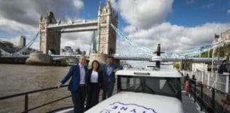 Port of Tyne and Artemis Technologies showcase electric foiling technology on the River Thames, ahead of delivery to the Tyne