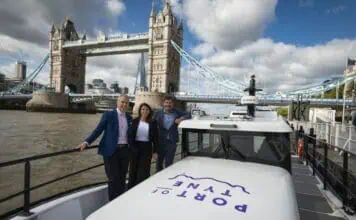 Port of Tyne and Artemis Technologies showcase electric foiling technology on the River Thames, ahead of delivery to the Tyne