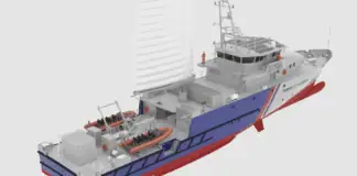 Following the tender win in December 2024 and the official announcement in January 2025, the New Generation Maritime Affairs Patrol Vessel (PAM) project with wind-assisted propulsion has reached a decisive milestone. On 18 September occurred the first steel cutting, symbolising the transition from design phase to active construction of this innovative vessel.