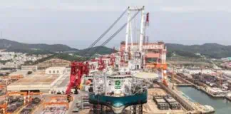 DEME, the Belgian marine engineering group and global leader in offshore energy solutions, has taken delivery of its new wind turbine installation vessel (WTIV), Norse Wind, from CIMC Raffles Shipyard, a subsidiary of CIMC Group.