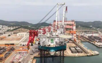 DEME, the Belgian marine engineering group and global leader in offshore energy solutions, has taken delivery of its new wind turbine installation vessel (WTIV), Norse Wind, from CIMC Raffles Shipyard, a subsidiary of CIMC Group.