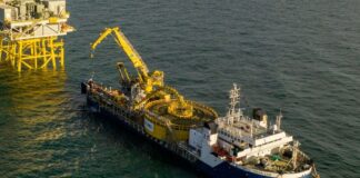 The first of two 85-kilometre offshore export cables for the Inch Cape Offshore Wind Farm has been successfully laid off the east coast of Scotland. The 220 kV, three-phase cable was installed in three 28-kilometre sections by Enshore Subsea, using the 'CMOS Installer' cable-lay vessel operating from the Port of Blyth. Once fully commissioned, the cable will carry electricity from the 1.1 GW wind farm to the new onshore substation currently under construction at Cockenzie, East Lothian.