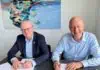 Henrik Mortensen, Director of Johnson Controls International Marine and Navy and VIKING Life-Saving Equipment William Gielen, Global Service Director