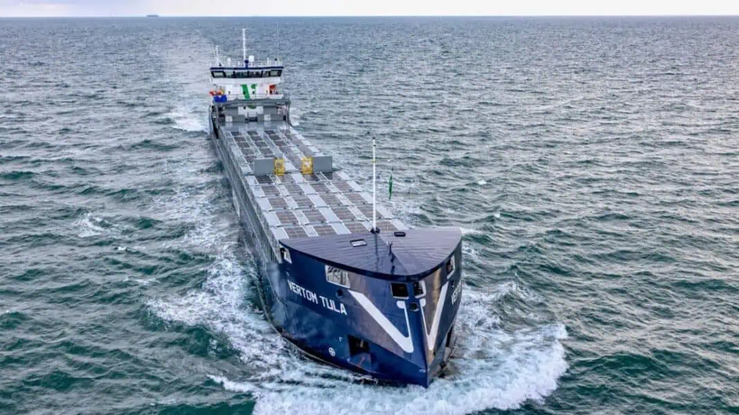 Dutch maritime solar technology specialist Wattlab has equipped global shipping and maritime services company Vertom with a fully seaworthy solar energy system for its newest vessel. The MV Vertom Tula, a 7,280 dwt diesel-electric multipurpose cargo ship, has been fitted with 44 of Wattlab’s Solar Flatracks.