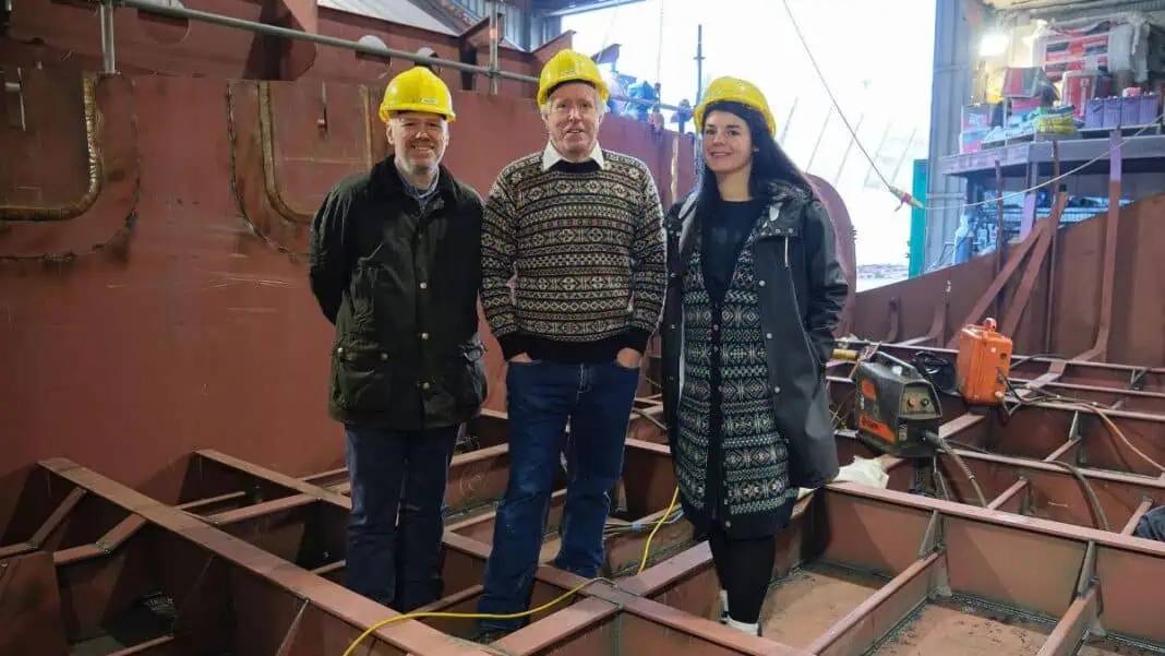 Construction of the new 24-metre monohull Fair Isle ferry is now underway at Parkol Marine Engineering’s Whitby yard, where the first steelwork has been laid to form the vessel’s keel. This milestone signals the start of a build programme expected to take approximately 12 months.