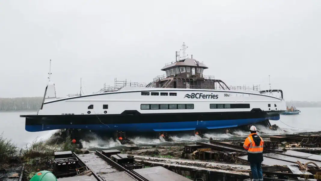 Damen Shipyards Group has achieved a significant milestone in the ongoing construction program for BC Ferries’ Island Class vessels. On 19 November, the Island Class 9, was successfully launched at Damen Shipyards Galati in Romania.