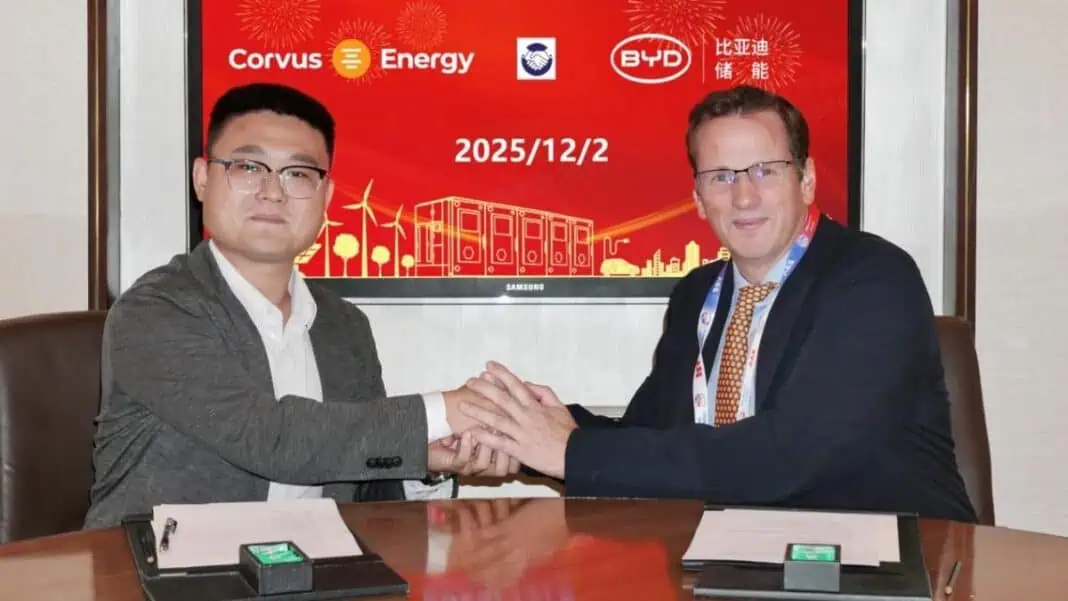 BYD Energy Storage, a global leader in energy storage technology, and Corvus Energy, a leading provider of marine energy storage systems, announce the signing of a Memorandum of Understanding to establish a strategic collaboration focused on accelerating the development of next-generation battery solutions for the maritime sector.