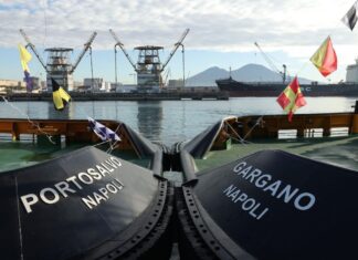 Sanmar marked the naming and christening of two state-of-the-art tugboats, GARGANO and PORTOSALVO, built for leading Italian towage operator Rimorchitori Napoletani, at a ceremony held in Naples on November 29. Both tugs are part of Sanmar’s best-selling Boğaçay range and are based on the exclusive RAmparts 2400SX-MKII design developed by the acclaimed Canadian naval architecture firm Robert Allan Ltd.