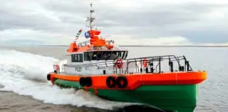 The Port of Milford Haven’s new pilot boat has marked a significant project milestone with a successful launch in the Netherlands. The 22 metre pilot boat made its transition from the shipyard to the water in front of representatives from the Port of Milford Haven, BMT, Camarc Design and Next Generation Shipyards.