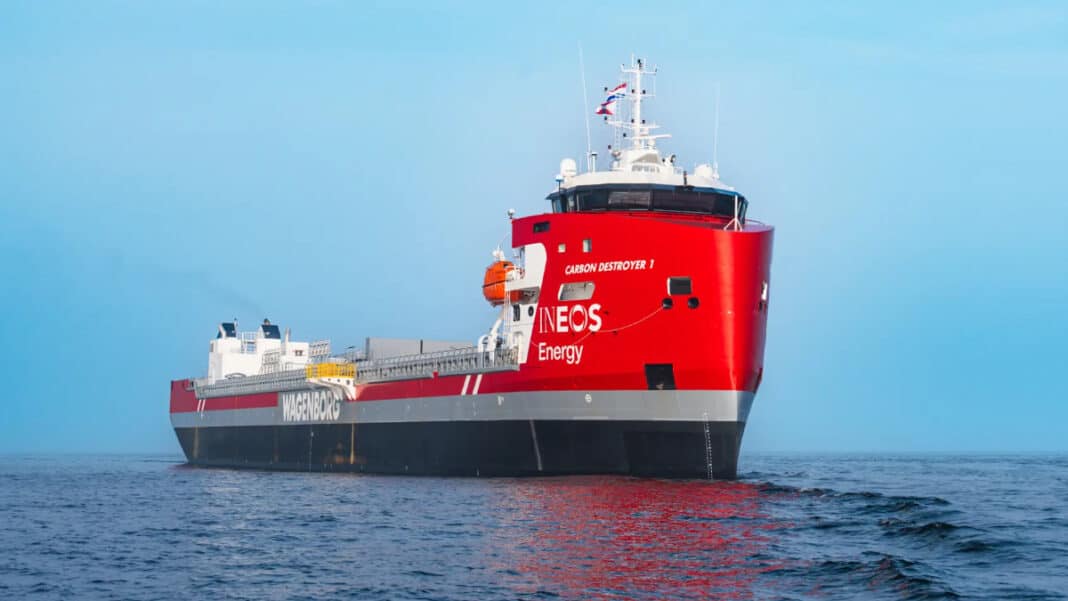 Europe’s first offshore DP2 CO₂ carrier, Carbon Destroyer 1, has departed Delfzijl following the successful completion of two sea trials in the North Sea, clearing the way for its upcoming deployment in Denmark.