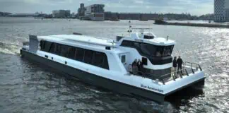 Damen Debuts First Waterbus 2907 Electric Damen Shipyards Group has completed construction of the first Waterbus 2907 Electric. The fully electric vessel is designed to provide sustainable public transport in urban areas, operating with extremely low levels of wash and zero emissions. The shipbuilder has introduced the vessel at a special event at Damen Shiprepair Amsterdam.