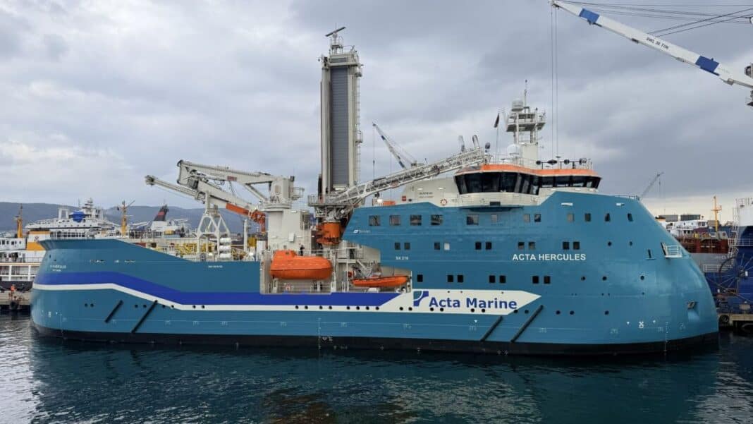 Acta Marine has taken delivery of its latest Walk-to-Work (W2W) DP2 Construction Service Operation Vessel (CSOV), Acta Hercules, from Tersan Shipyard in Türkiye, marking the second unit in a four-vessel newbuild series.