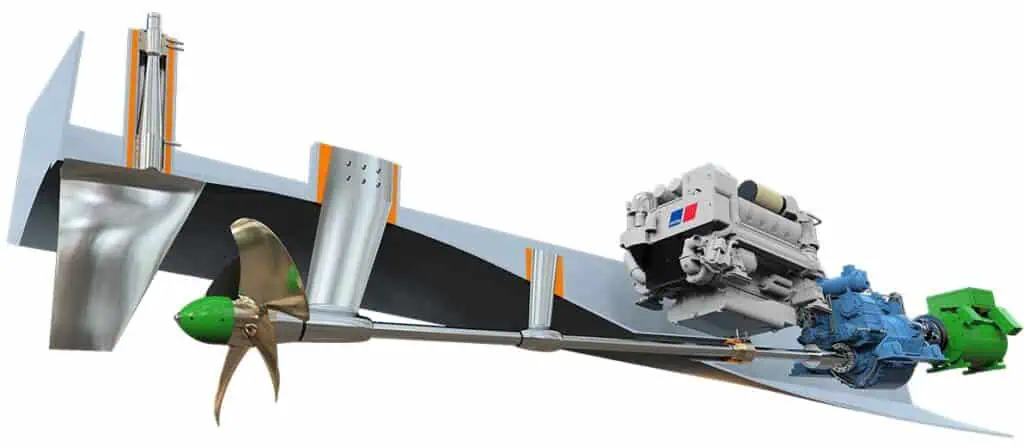 Servogear’s delivery scope includes its latest HD295 PTI V gearboxes and two 1.4-metre propellers. The Ecoflow Propulsor system integrates all propulsion components into a single optimised unit, improving the conversion of engine power into thrust.