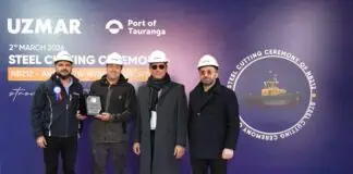 UZMAR Cuts Steel on Hybrid Rotortug for New Zealand’s Largest Port Turkish shipbuilder UZMAR Shipyard has officially commenced construction of a new hybrid rotortug for the Port of Tauranga, New Zealand’s largest port, with a steel cutting ceremony held on the 2nd March.