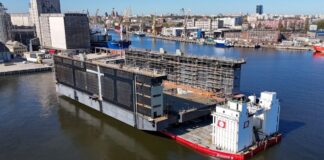 BOA has completed the launch of two floating dock sections at Wulkan Shipyard for charterer Trend Projekt, marking a major milestone in the construction of what will become one of the Baltic Sea’s largest floating docks.