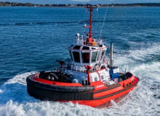 Turkish tugbuilder Sanmar Shipyards has completed the delivery of the ASD harbour tug LAGANMAN to Belfast Towage in Northern Ireland, marking the latest addition to the operator’s fleet at the Port of Belfast.