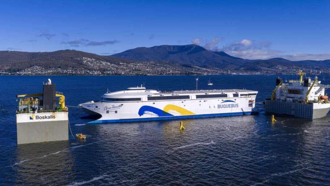 Incat has completed one of the most technically demanding maritime transport operations ever carried out in Tasmania, successfully loading the world's largest battery-electric ferry Hull 096, aboard the heavy-lift ship Black Marlin for its delivery voyage to South America. one of the most technically demanding maritime transport operations