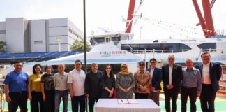 Strategic Marine, a specialist aluminium shipbuilder, has marked the naming and delivery of Putri Mayang Sari, the first of three 43-metre passenger catamarans being built for Bintan Resort Ferries (BRF) at the company's Singapore shipyard.