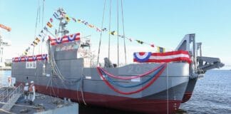The first CAIMEN® Japan high-speed landing craft, based on a platform designed by BMT and with detailed design and construction undertaken by Japan Marine United Corporation (JMU), has been launched, a major milestone in Japan’s next-generation High Speed Landing Craft programme (輸送艇) for the Japan Self-Defense Force (JSDF).