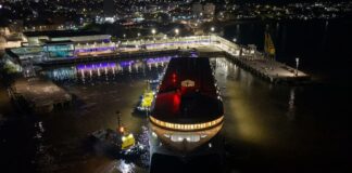 SAAM Towage has successfully assisted in the float-off, towage and berthing of China Zorrilla, the 130-metre 100% electric catamaran, following its arrival in Uruguayan waters aboard the semi-submersible heavy transport vessel Black Marlin.