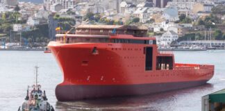 GONDAN Shipbuilders has launched the 513 OESV (Ocean Energy Support Vessel), at its Figueras facility in Spain, marking the largest vessel built by the shipyard to date. The vessel has been constructed for Norwegian shipowner Østensjø Rederi A/S and was designed by Norwegian naval architecture and marine engineering firm Salt Ship Design. The vessel features advanced engineering and an operationally optimised design for marine energy applications.