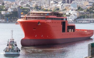GONDAN Shipbuilders has launched the 513 OESV (Ocean Energy Support Vessel), at its Figueras facility in Spain, marking the largest vessel built by the shipyard to date. The vessel has been constructed for Norwegian shipowner Østensjø Rederi A/S and was designed by Norwegian naval architecture and marine engineering firm Salt Ship Design. The vessel features advanced engineering and an operationally optimised design for marine energy applications.