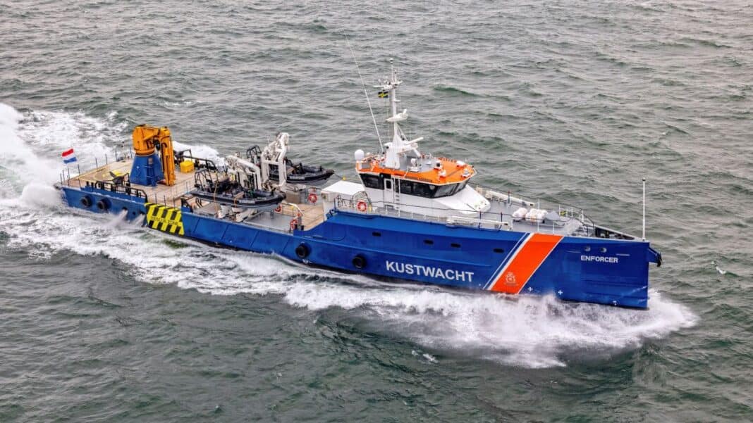 Multraship, on behalf of Rijkswaterstaat, handed over the new patrol vessel ENFORCER to the Netherlands Coastguard today. The 53-metre-long vessel will be deployed in the years ahead to safeguard the continuity of coastguard activities in the North Sea, providing additional support until the new generation of coastguard vessels goes into service.