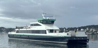 Norwegian ferry operator Rødne Trafikk has taken delivery of the new all-electric car and passenger ferry Rygerlys from Oma Baatbyggeri AS in Stord. The 46-metre all-electric combi-catamaran will operate on the Lauvik–Lysebotn route under a 10-year contract with Kolumbus.