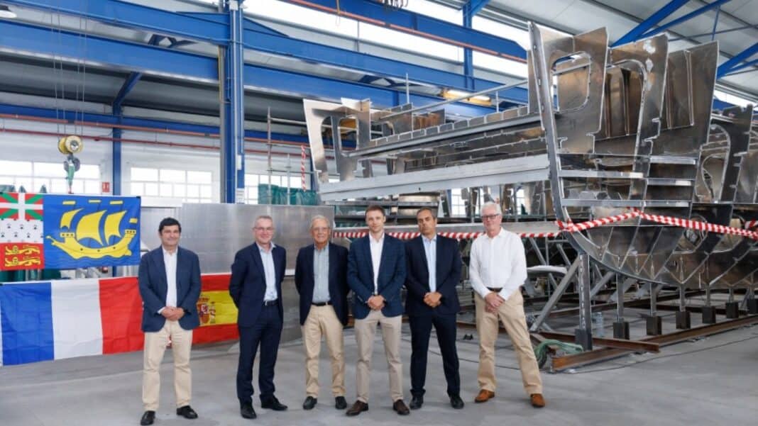 Chartwell Marine’s new ferry design for Newfoundland-based operator SPM Ferries has entered construction following the successful keel laying of the vessel at AISTER’s shipyard in Spain.
